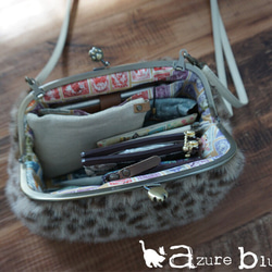 冬の新作＊バンビ柄ファーのがま口バッグ 2way【受注製作】 5枚目の画像