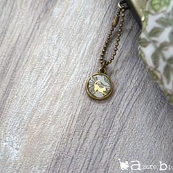 ⋆がま口通帳ケース リバティ Sleeping Rose ティーグリーン 2枚目の画像