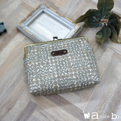 【受注製作】がま口通帳ケース リバティ Sleeping Rose ベージュ 1枚目の画像