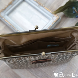 【受注製作】がま口通帳ケース リバティ Sleeping Rose ベージュ 2枚目の画像