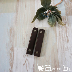 選べるカラー・ヌメ革の持ち手カバー （黒・赤茶・こげ茶）15 1枚目の画像