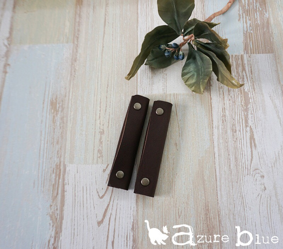 選べるカラー・ヌメ革の持ち手カバー （黒・赤茶・こげ茶）15 1枚目の画像