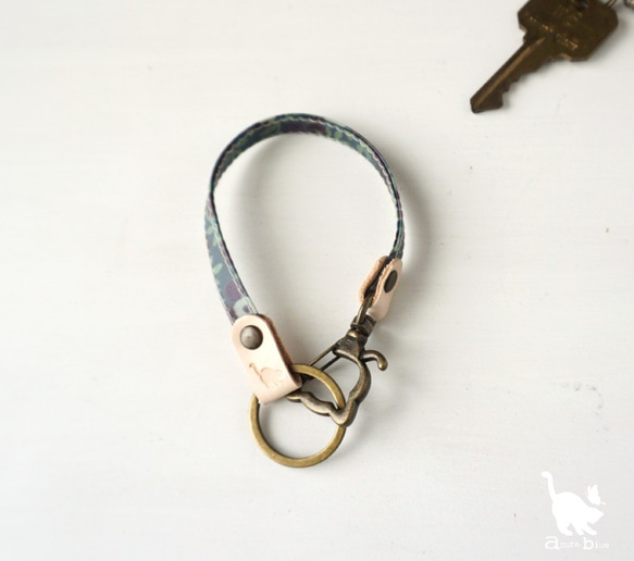 バッグキーホルダー リバティ Wiltshire パープル 6枚目の画像