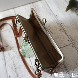 セール⋆がま口のお財布ショルダー　肉球＋リバティ Puff 3枚目の画像