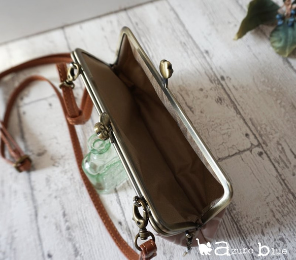 セール⋆がま口のお財布ショルダー　肉球＋リバティ Puff 3枚目の画像