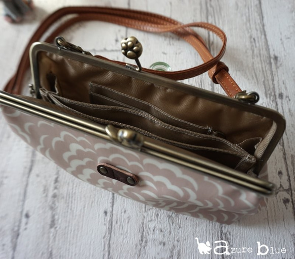 セール⋆がま口のお財布ショルダー　肉球＋リバティ Puff 4枚目の画像