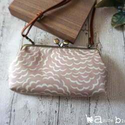 セール⋆がま口のお財布ショルダー　肉球＋リバティ Puff 5枚目の画像