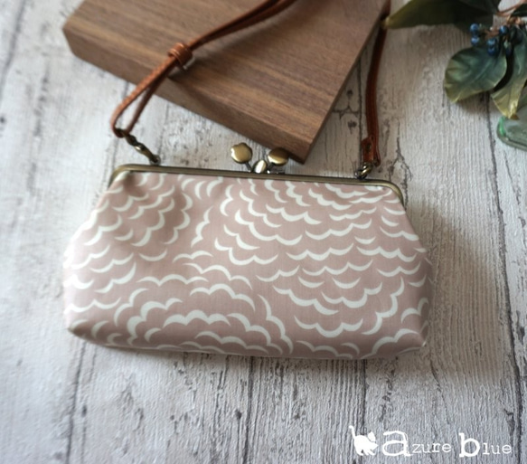 セール⋆がま口のお財布ショルダー　肉球＋リバティ Puff 5枚目の画像