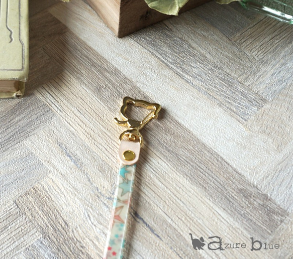 バッグキーホルダー リバティ Adelajda（アデラジャ）ピンクブルー 3枚目の画像