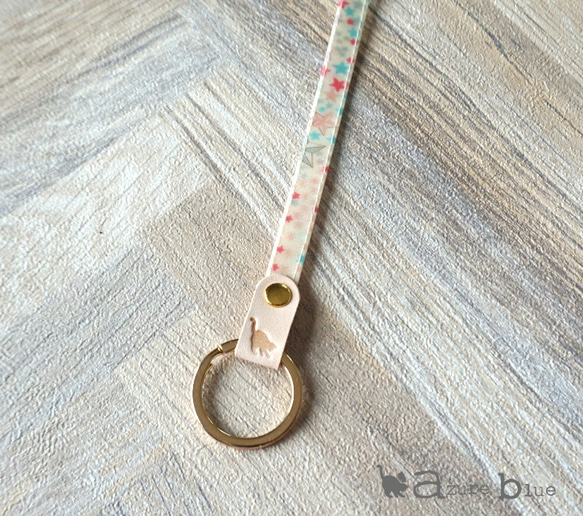 バッグキーホルダー リバティ Adelajda（アデラジャ）ピンクブルー 4枚目の画像