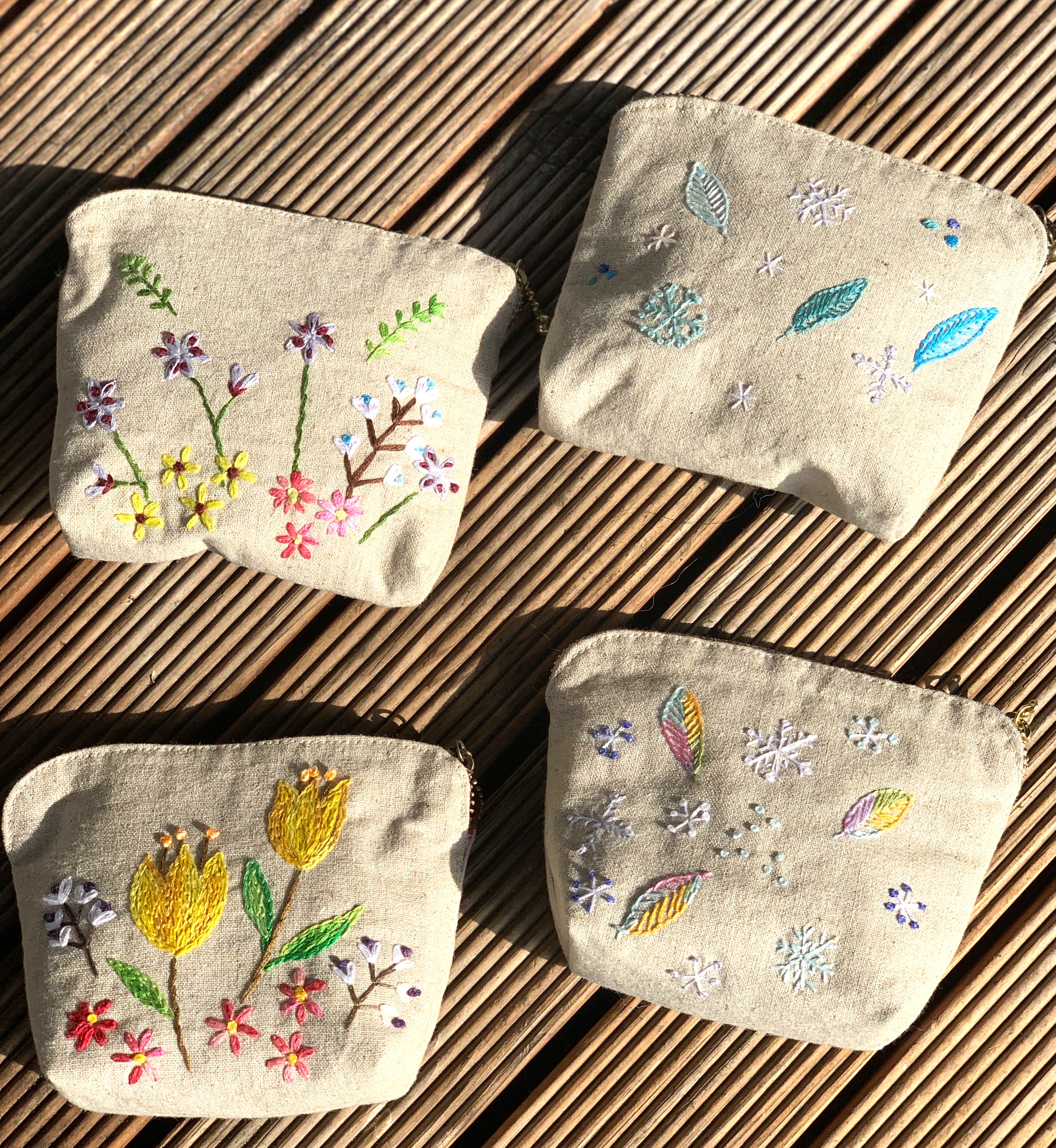 刺繍のポーチ ポーチ 桃屋ぴちこ 通販 10966213｜Creema(クリーマ)