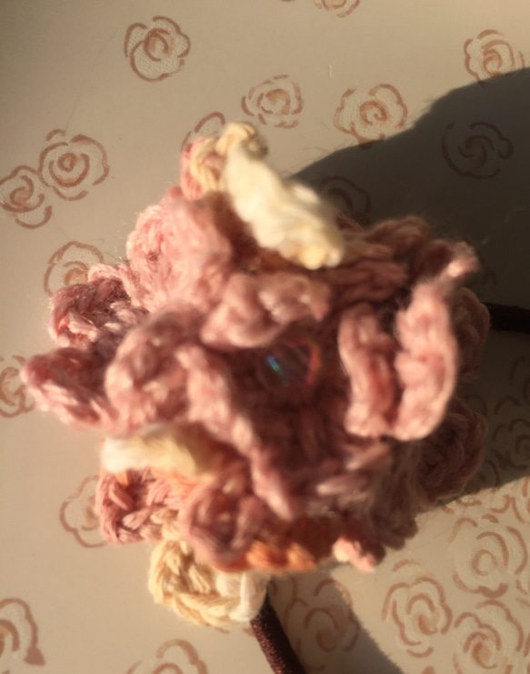 変わり紫陽花の髪留めゴム（ピンク） 5枚目の画像