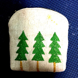 森の木と流れ星のミニポーチ 2枚目の画像
