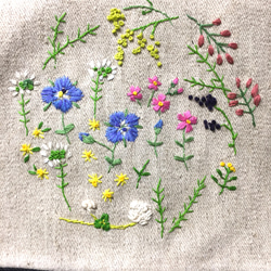 野の花刺繍のバケツトートバック 5枚目の画像