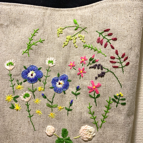 野の花刺繍のショルダーバック ショルダーバッグ 桃屋ぴちこ