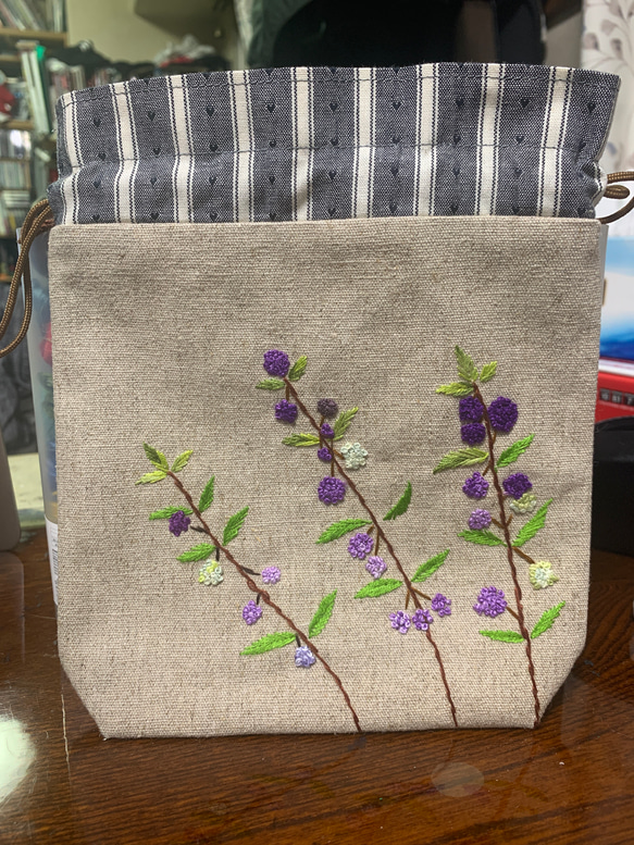 紫式部の巾着袋、紫式部のポーチ（別々販売） 7枚目の画像