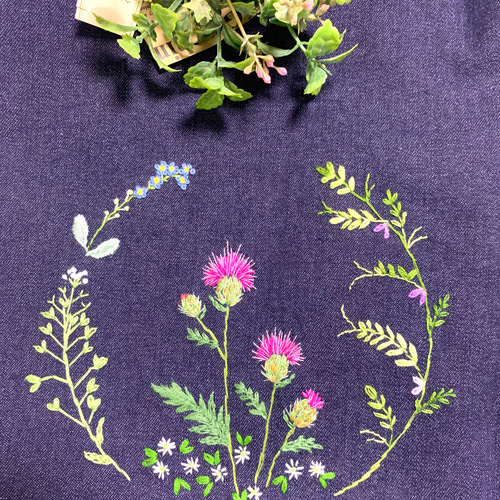刺繍生地⋆*❁*大きめト－トバッグ⋆*❁*ハンドメイド 1_0b66986f40bb6a6f8d7dd829f073