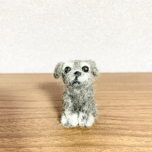 羊毛フェルト　ミニチュアシュナウザー　3点 羊毛フェルト ミニチュアシュナウザー 3点 ミニミニサイズ