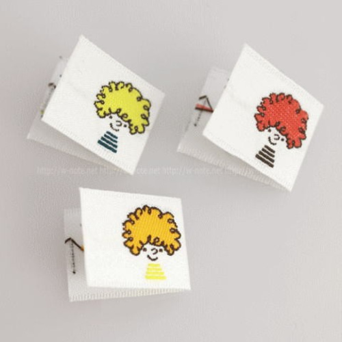 刺繍 挟みタグ - BOUS ふわふわBOY 6枚セット / ピスネーム ワッペン