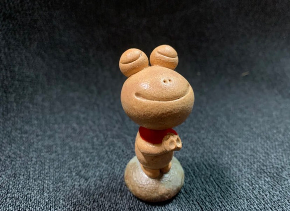 『おねガエル』　萩焼き陶器人形　伝統工芸品 2枚目の画像