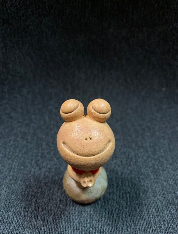 『おねガエル』　萩焼き陶器人形　伝統工芸品 3枚目の画像