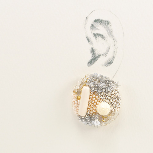 珠繡大耳環（可選擇金屬配件） 5 第4張的照片