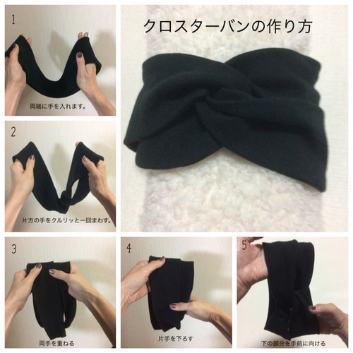 handmade＊no.311 スクエアリボンターバン ヘアバンド ターバン