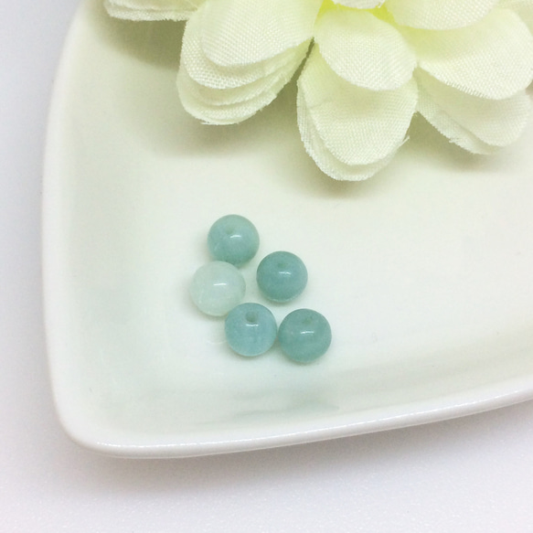 ブルークォーツァイト（アマゾナイト） 約6mm 5粒【天然石 素材