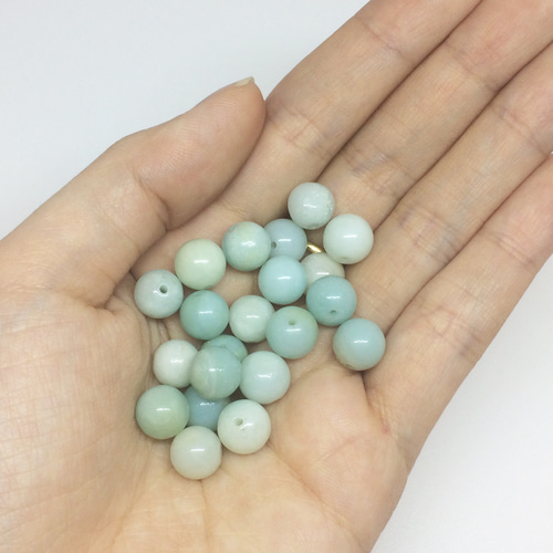 ブルークォーツァイト（アマゾナイト） 約8mm 4粒【天然石 素材