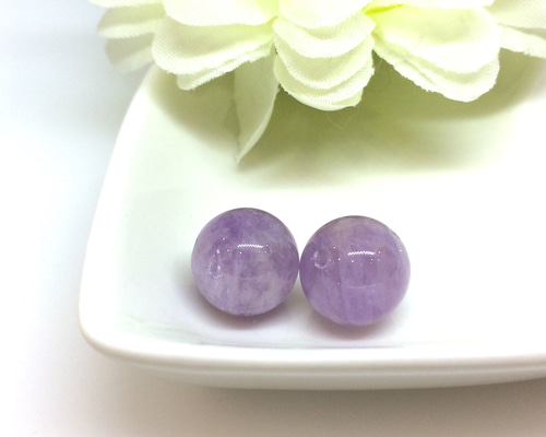ラベンダーアメジスト 約12mm 2粒【粒売り】 天然石 manifest stone