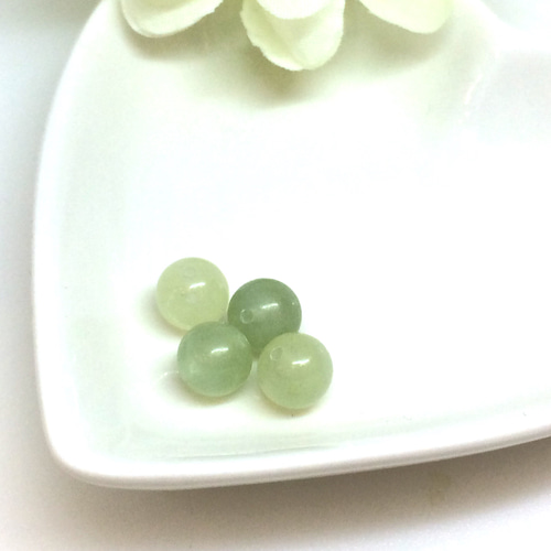 サーペンティン（ニュージェイド）約8mm 4粒【天然石 素材】 天然石