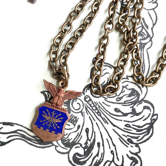 ヴィンテージ ロイヤルブルー イーグル エンブレム スタンピング