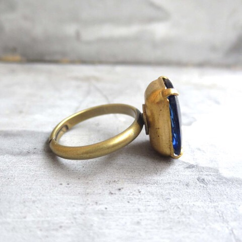 ヴィンテージフリーメイソンダークサファイヤストーンリング