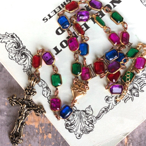 CHANEL♡ビジュー　ネックレス　オールド ヴィンテージシャネルストーンビジューロザリオ ネックレス