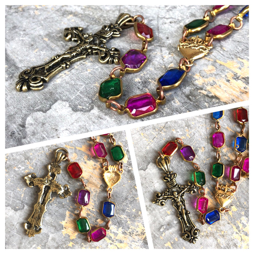 ヴィンテージシャネルストーンビジューロザリオ ネックレス