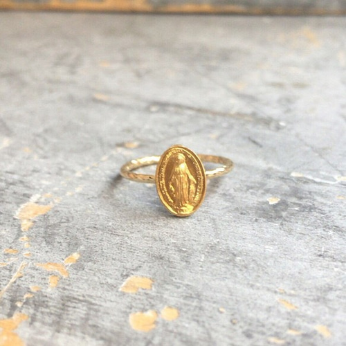 聖母マリア不思議のメダイシンプルリング ピンキーリング 指輪 マリア