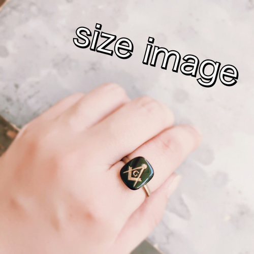 ヴィンテージフリーメイソンブラックストーンリング 指輪・リング tiny