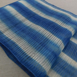 本麻 藍染め 板締め絞り 4連暖簾のれん パーテーション・間仕切り