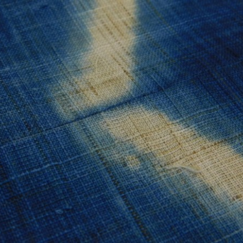 本麻藍染め絞り九寸名古屋帯 新品反物 和装小物（帯・半襟） 大沼友伸