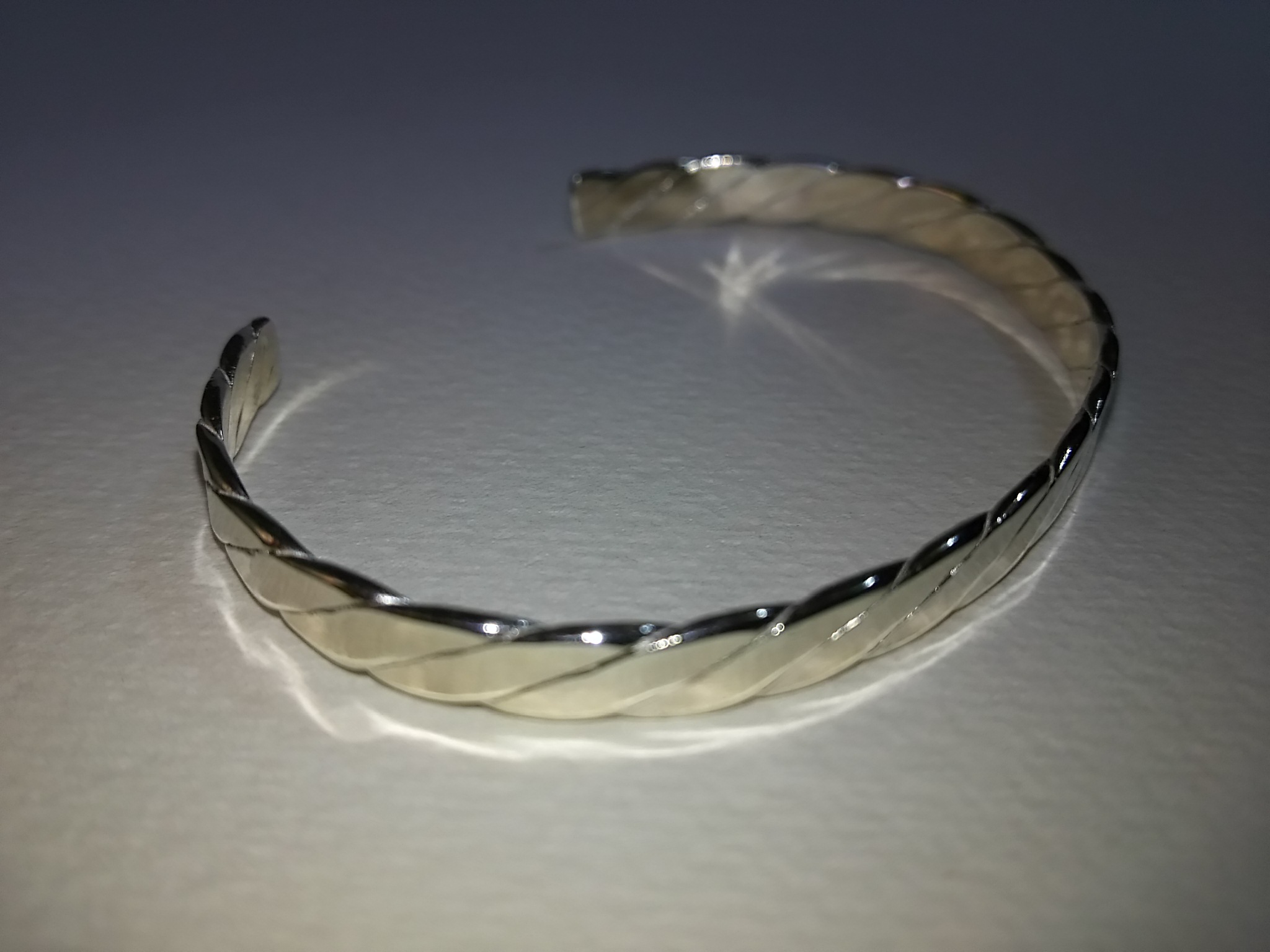 シルバー950 たたき銀縄 バングル