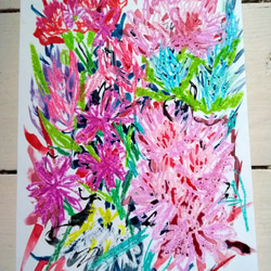spring gardenオイルパステル原画　額付き spring gardenオイルパステル原画 額付き 【公式通販】