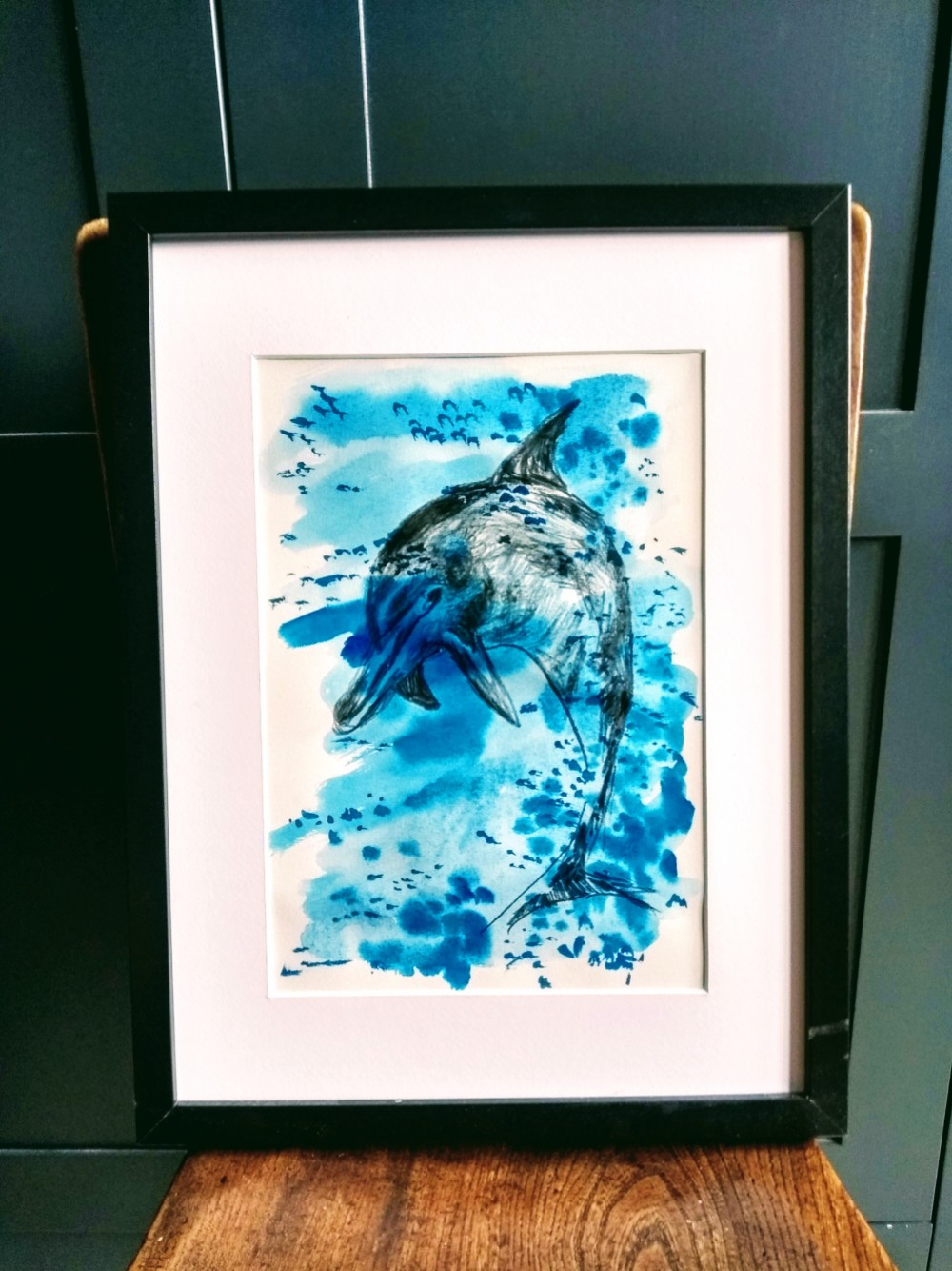 【原画販売】トビイカ-海のジェット-　水彩画　額無し