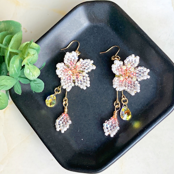 桜のピアス＆イヤリング ピアス（フック・チェーン） うさのひみつきち