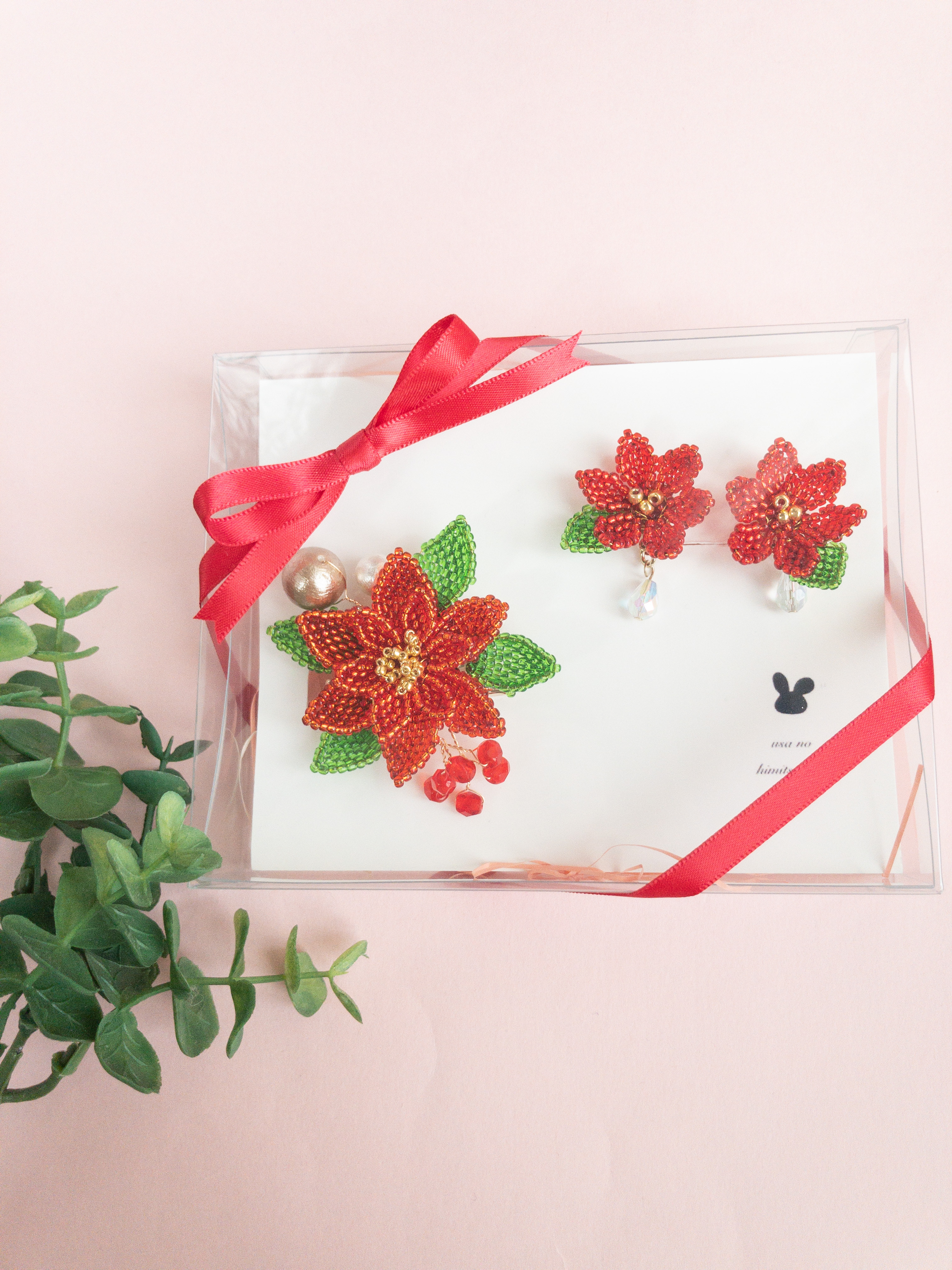 ポインセチア(赤)のアクセサリーセット