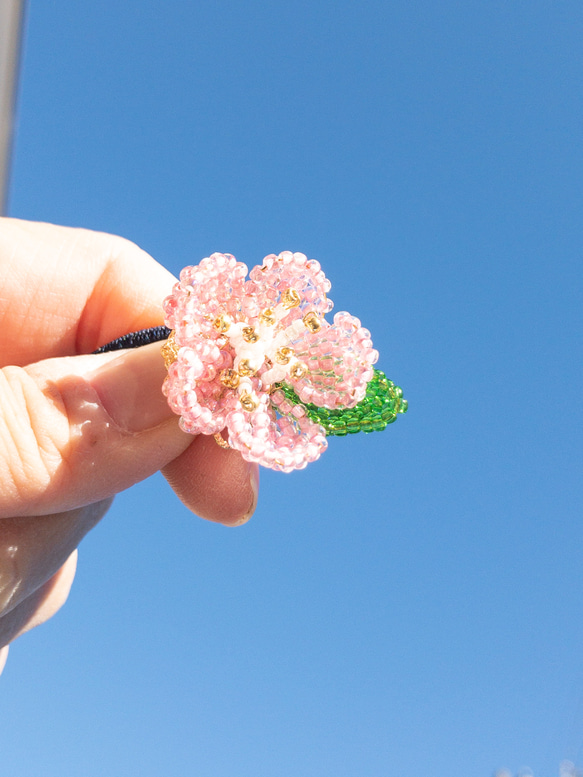 梅の花のヘアゴム 5枚目の画像