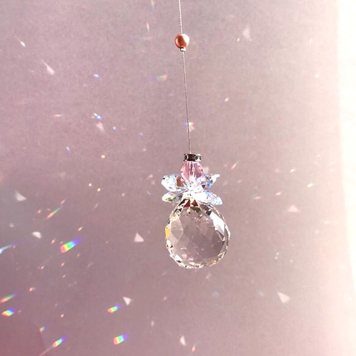 サンキャッチャー♡ハンドメイド「ローズクォーツのエネルギー♡」 サンキャッチャー♡ハンドメイド「ローズクォーツのエネルギー♡」