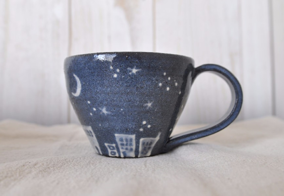 【Creema限定】星と街のcafeマグ　取手付き 8枚目の画像