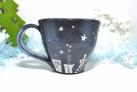 【Creema限定】星と街のcafeマグ　取手付き 10枚目の画像