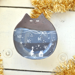 ほしのねこ皿 ~聖なる夜~　レギュラーサイズ【クリスマス限定バージョン】 3枚目の画像