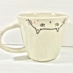 数量限定ハンドメイド2019  ”猫とハート”のちいさなマグカップ3 2枚目の画像